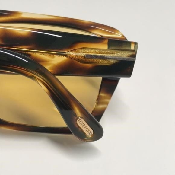 New Authentic Tom Ford TF1153 52E “Redford” Sunglasses – Dark Havana with Yellow - Picture 9 of 11